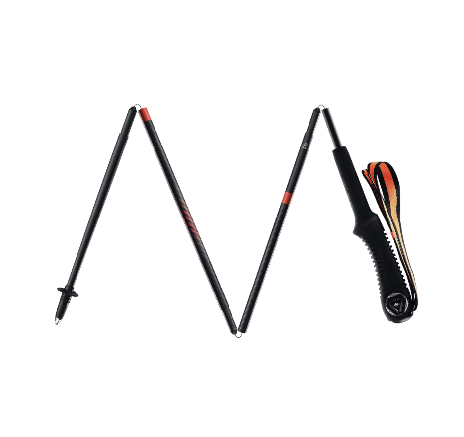 Bastones Trekking Fibra Carbono KEALING - 2 Unidades Plegables 5 Secciones, Ultraligeros (115g C/u)